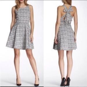 Jessica Simpson Bow Back Black White Dress 6 #002